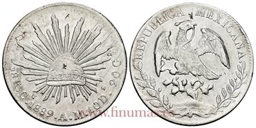 MEXICO - K377-3- 8 REALES 1889 Culiacan A.M.-EBC