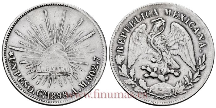 MEXICO - K409-3 - 1 Peso 1898 Culiacan A.M.-MBC-