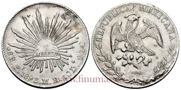 MEXICO - K377.12 - 8 REALES 1894 Potosi M.R.-EBC-