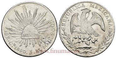 MEXICO - K377-3 - 8 REALES 1880 Culiacan J.D.-EBC