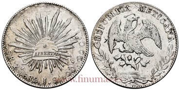 MEXICO - K377-13 - 8 REALES 1882 Zacatecas J.S.-EBC-