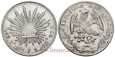 MEXICO - K377-13 - 8 REALES 1895 Zacatecas F.Z.-EBC