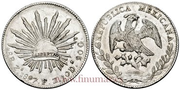 MEXICO - K377-13 - 8 REALES 1897 Zacatecas F.Z.-EBC