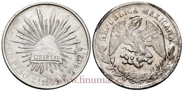 MEXICO - K409-3-1 - 1 PESO 1901 Zacatecas F.Z.-EBC-