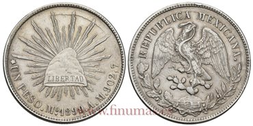 MEXICO - K409-2 - 1 PESO 1899 Mexico A.M.-EBC-
