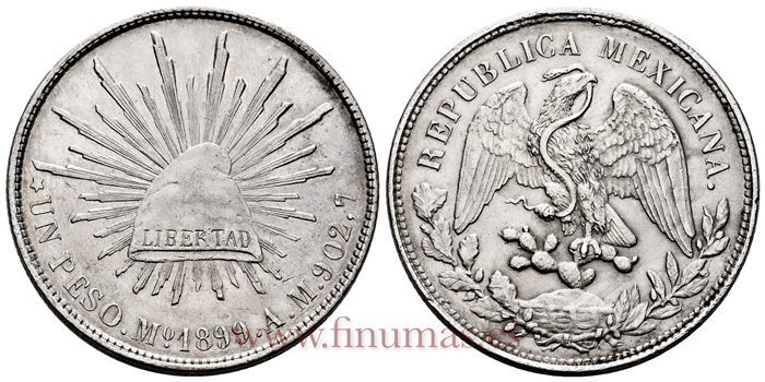 MEXICO - K409-2 - 1 PESO 1899 Mexico A.M.-EBC