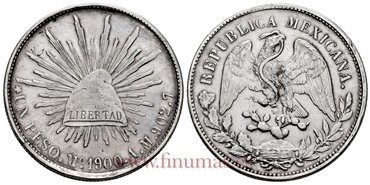 MEXICO - K409-2 - 1 PESO 1900 Mexico A.M.-EBC
