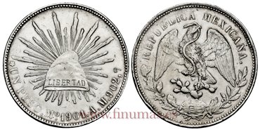MEXICO - K409-2 - 1 PESO 1901 Mexico A.M.-EBC