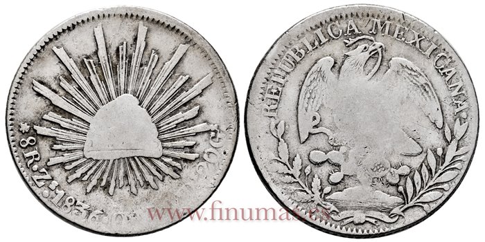 MEXICO - K377-13 - 8 REALES 1836 Zacatecas O.M.-BC
