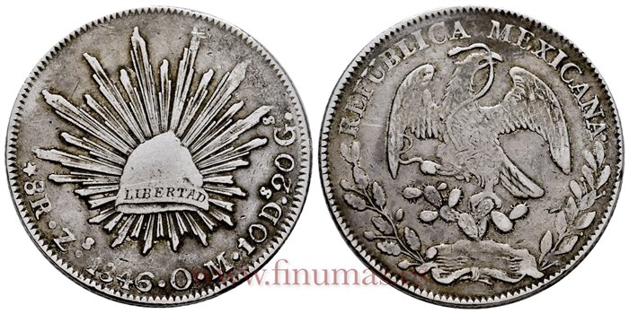 MEXICO - K377-13 - 8 REALES 1846 Zacatecas O.M.-BC