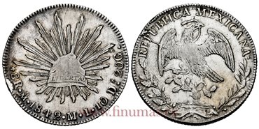 MEXICO - K377-10 - 8 REALES 1842 Mexico M.L.-MBC
