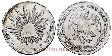MEXICO - K377-10 - 8 REALES 1845 Mexico M.F.-EBC-