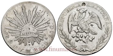 MEXICO - K377-10 - 8 REALES 1886 Mexico M.H.-MBC-
