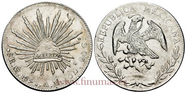 MEXICO - K377-10 - 8 REALES 1891 Mexico A.M.-SC-