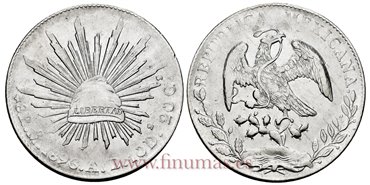 MEXICO - K377-10 - 8 REALES 1896 Mexico A.B.-EBC-
