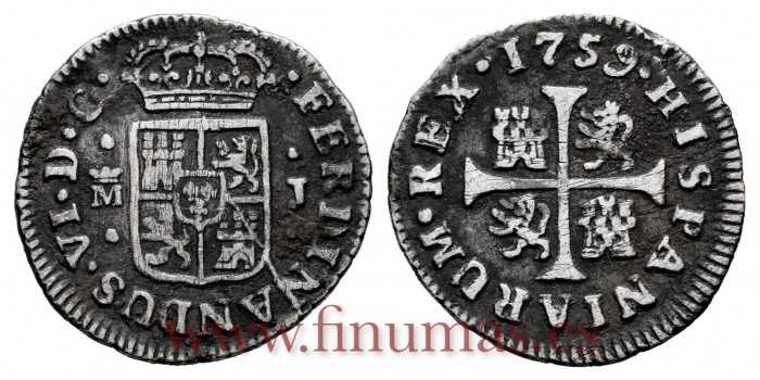 Cy09544.-FERNANDO VI - 1/2 Real 1759 Madrid  J.- MBC