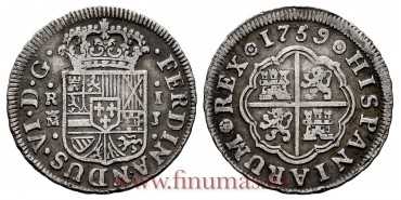 Cy09652.- FERNANDO VI - 1 Real 1759 Madrid  I. J.- MBC