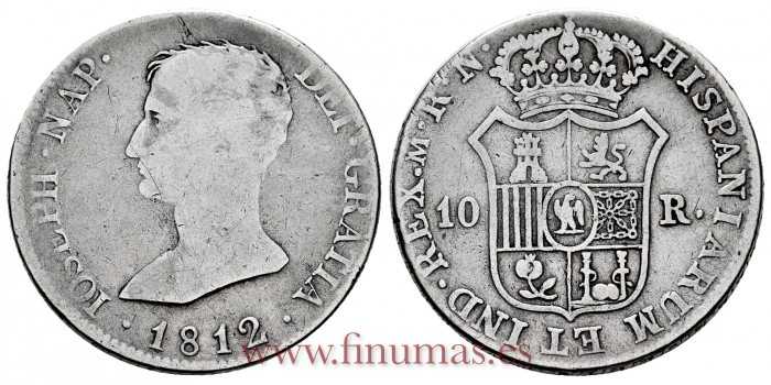 Cy13851.- JOSE NAPOLEON - 10 Reales 1812 Madrid R.N. - BC.