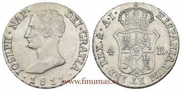 Cy13830.1.- JOSE NAPOLEON - 4 Reales 1811 Madrid A.I.-EBC+