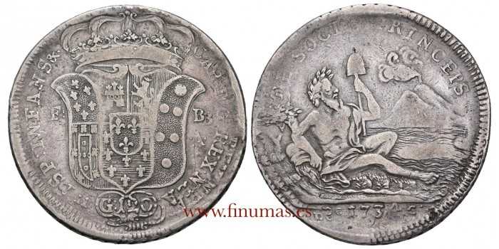 ITALY - NAPLES - CARLOS III - K-150 - 120 GRANA 1734 G. MBC-. Silver