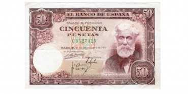 F460D - 50 Pesetas 31-12-1951 MBC- , serie A/E