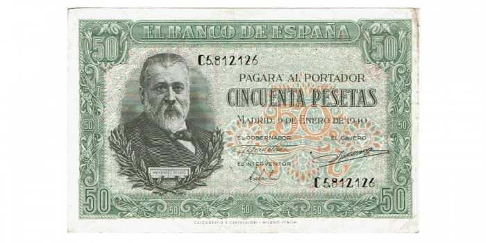 F458E - 50 Pesetas 9-1-1940  SERIE A/E.  MBC