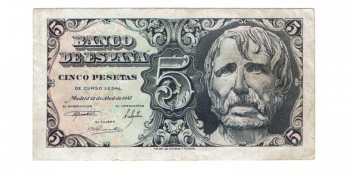 copy of F440I - 5 Pesetas 12-4-1947, EBC+ series A/E
