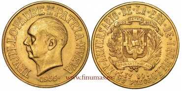 Republica Dominicana - K-024.- 30 Pesos 1955 TRUJILLO- SC-. ORO