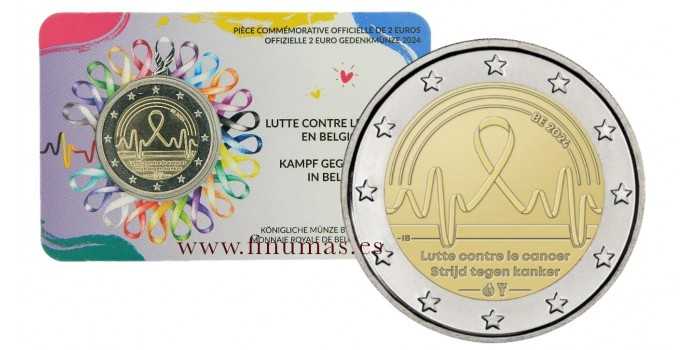 2 EURO COMMEMORATIVE BELGIUM 2024 "CANCER" COINS