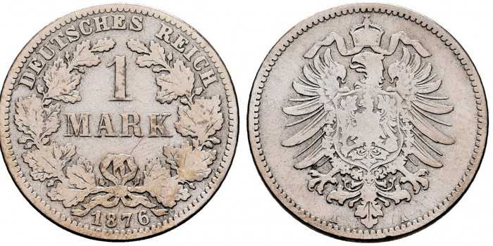 ALEMANIA IMPERIO - K-007 - 1 Marco 1876 A - BC