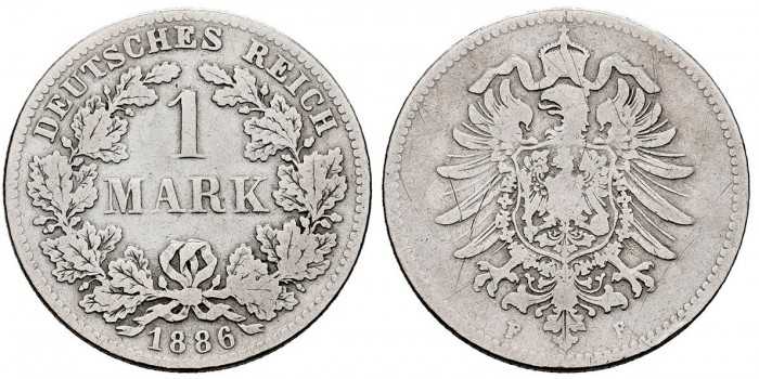 ALEMANIA IMPERIO - K-007 - 1 Marco 1886 F - BC