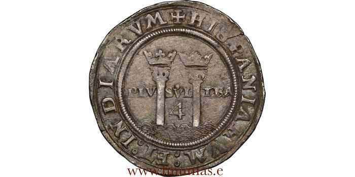 copy of Cy02945.- JUANA Y CARLOS -4 Reales Mexico G M. - NGC AU55