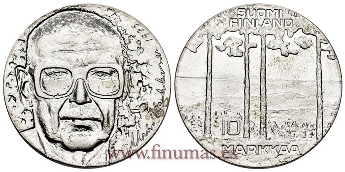 FINLANDIA - K-054.- 10 Markkaa 1975. PLATA - SC
