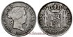 Cy16246.- ISABEL II 50 Ctm. Peso 1868 Manila. PLATA - BC+