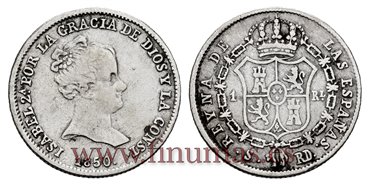 Cy15908.- ISABEL II 1 Real 1850 Sevilla. PLATA RD. PLATA  - MBC