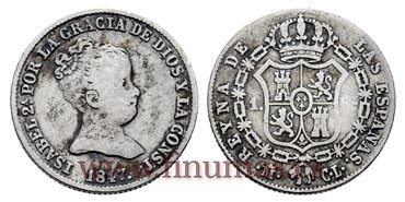 Cy15904-1.- ISABEL II 1 Real 1847 Madrid. PLATA CL  - BC