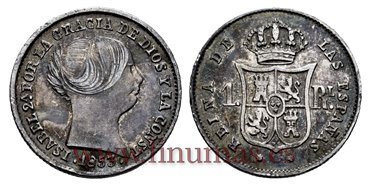 Cy15918-1.- ISABEL II 1 Real 1853 Sevilla. PLATA   -EBC
