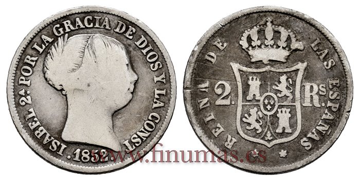 Cy16005.- ISABEL II 2 Reales 1851 Madrid. PLATA - MBC-