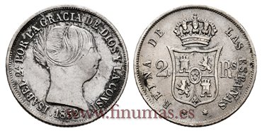 Cy16005-1.- ISABEL II 2 Reales 1851 Madrid. PLATA - MBC+