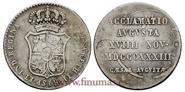 Cy16061M.- Medalla Procamacion ISABEL II -  1833. PLATA-MBC