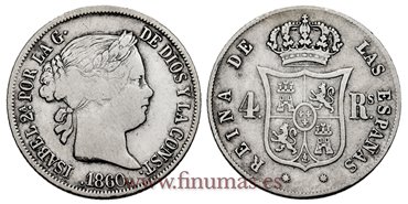 Cy16140.- ISABEL II 4 Reales 1860 Barcelona. PLATA - MBC