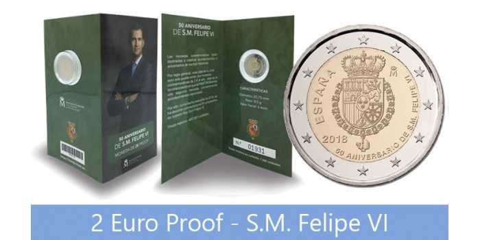 CARTERA EURO B.U. SET  ESPAÑA 2018 2 € Felipe VI -PROOF