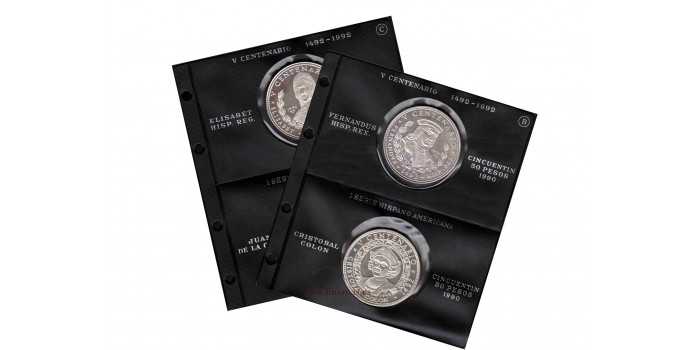 CUBA - K-0294/7.L - 4 x 50 PESOS 1990 V CENTENARIO. PROOF - PLATA