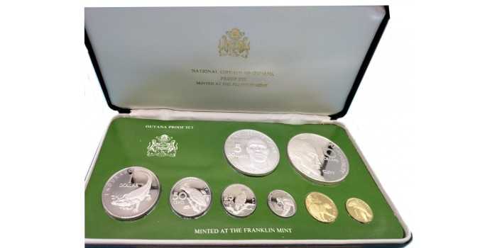 GUYANA  - K-037/44 - Set oficial 8 Valores 1980. PROOF
