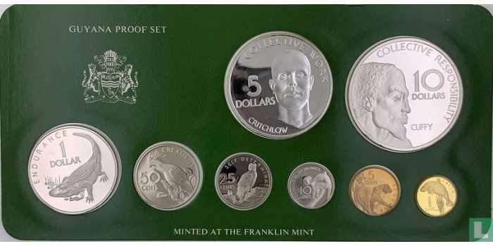 GUYANA  - K-037/44 - Set oficial 8 Valores 1980. PROOF