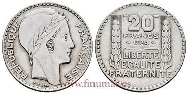 FRANCIA - K-0879 - 20 Francos 1934  - EBC