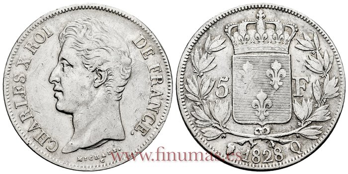 FRANCIA - K-0728 - 5 Francos 1828 Q  - MBC