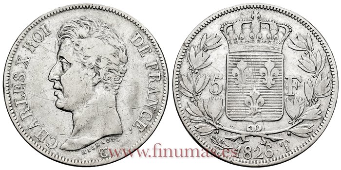 FRANCIA - K-0728.12- 5 Francos 1828 T  - MBC