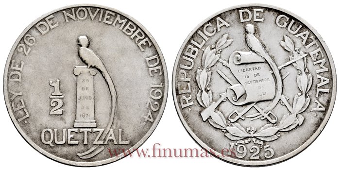 GUATEMALA - K-241 - 1/2 Quetzal 1925 - MBC
