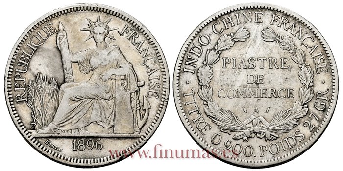 INDOCHINA - K-005a- 1 Piastra 1896 A -MBC-